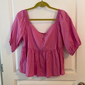 Pink, babydoll off the shoulder top